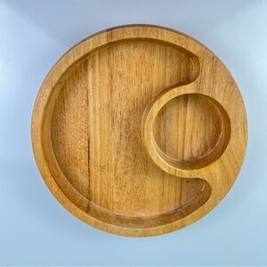 Vintage Wooden Serving Tray by Winsome Wood Chip and Dip Bowl